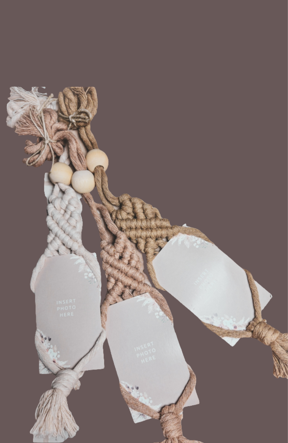 Macrame Polaroid Car Charm