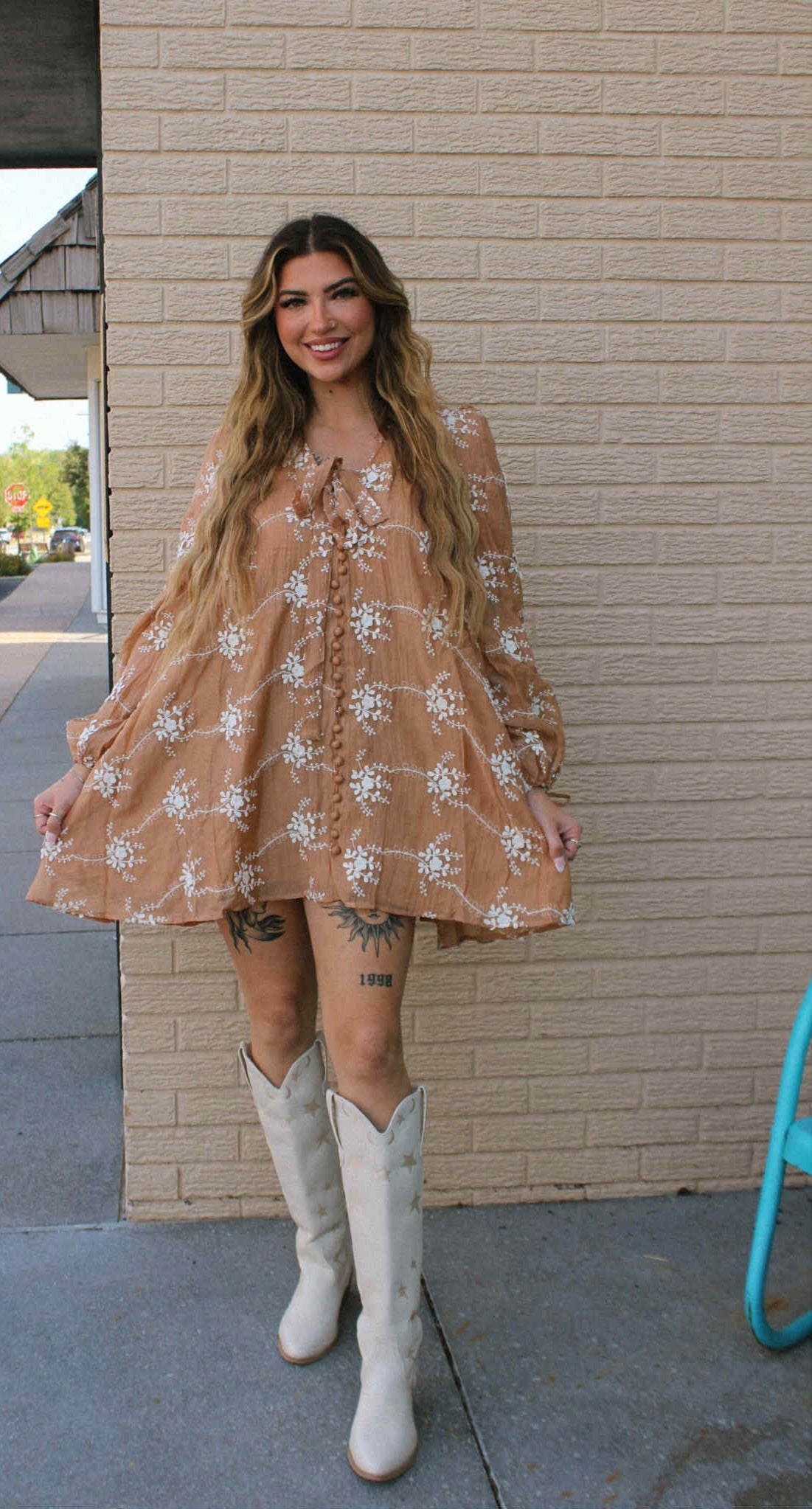 Golden Flora Dress