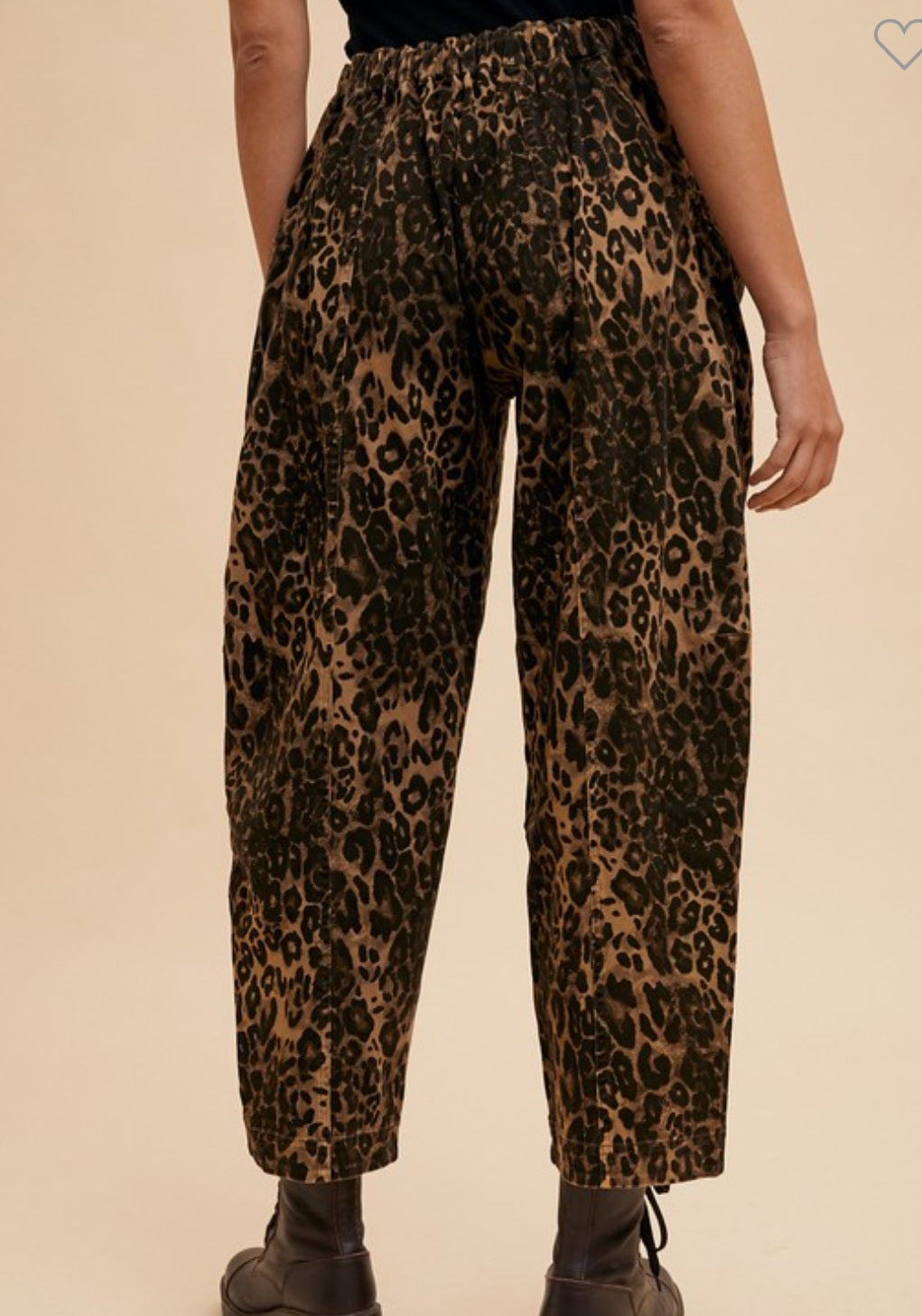 Leopard Barrel Leg Pants