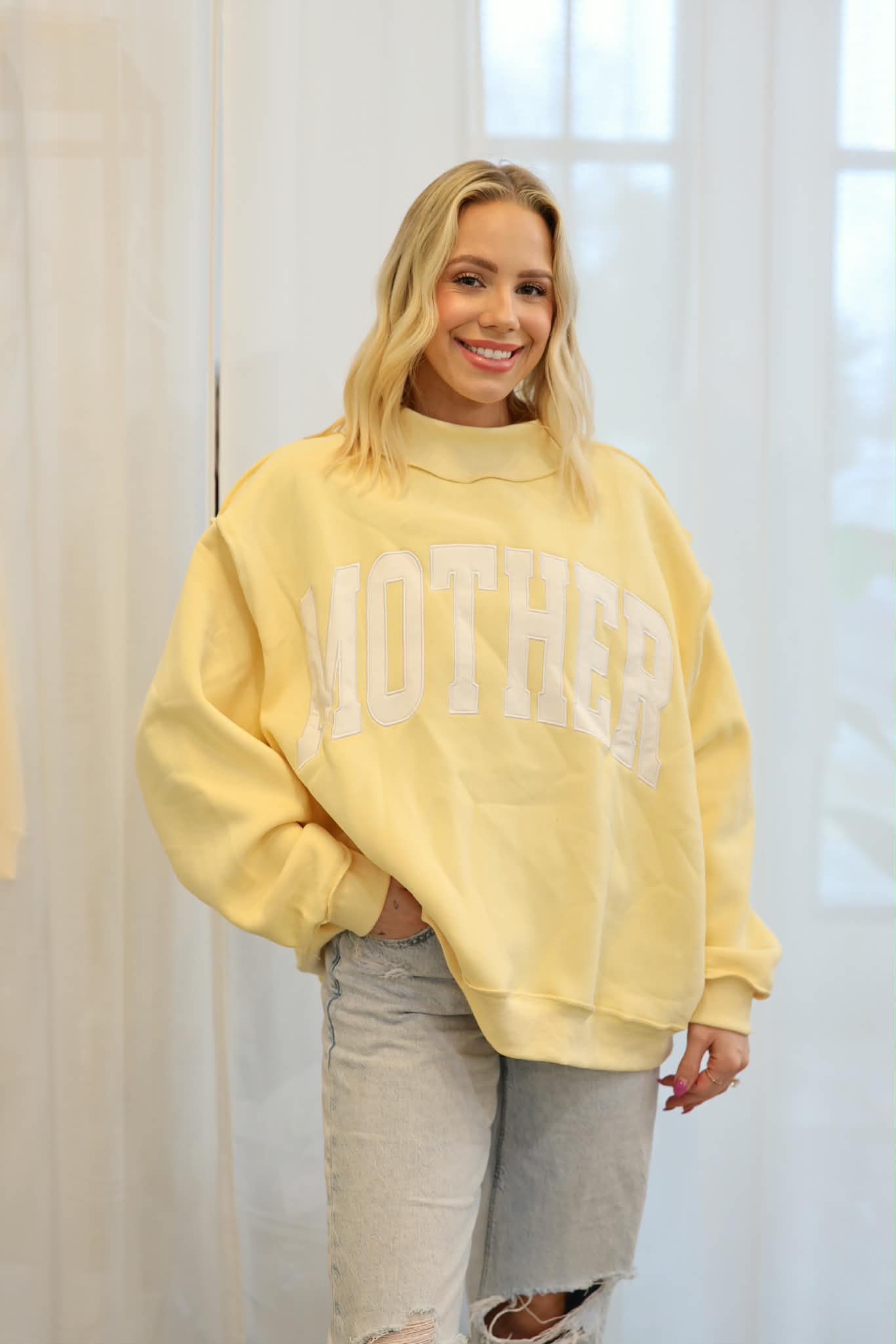 MOTHER Mock Neck Sweatshirt