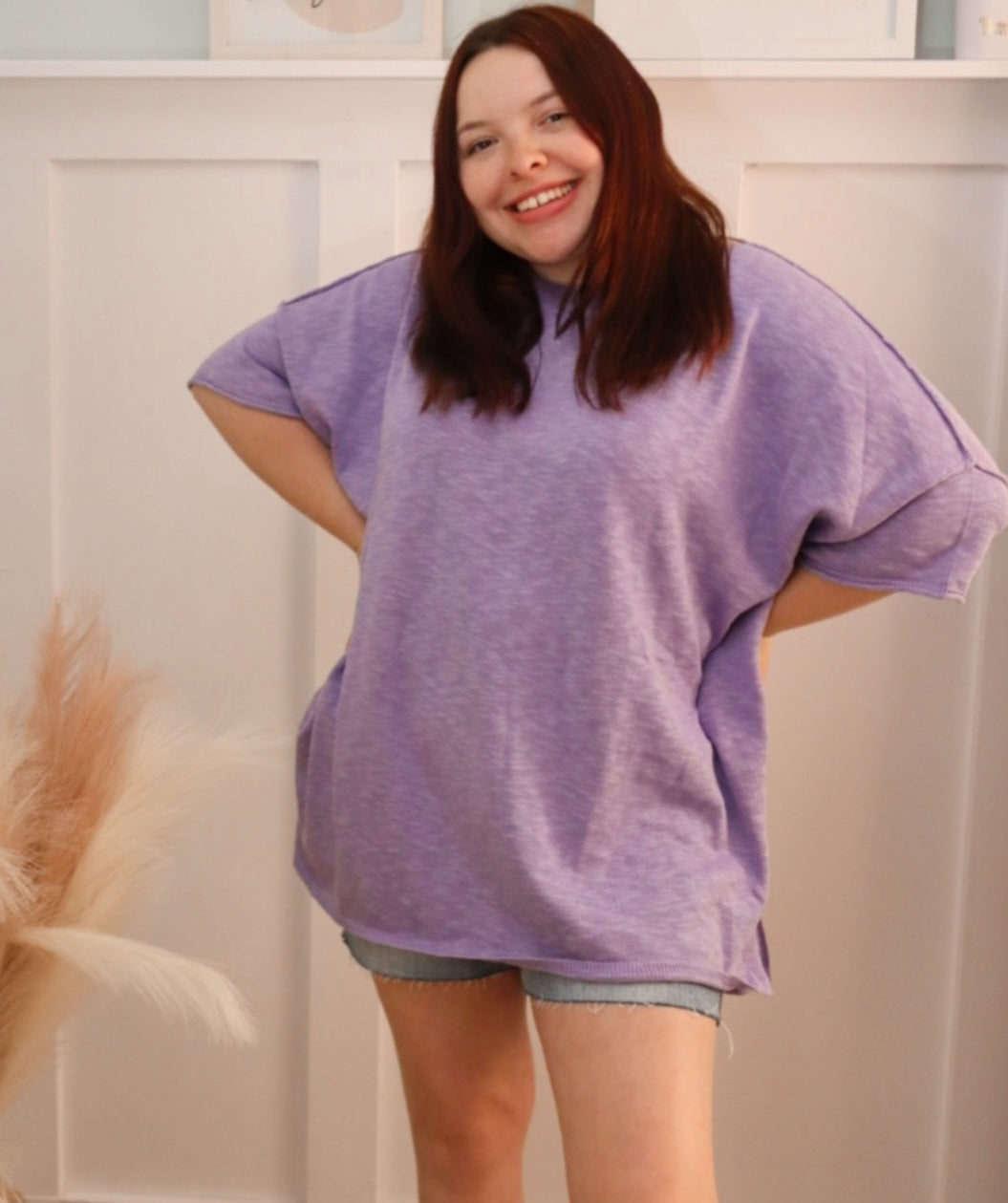 Lilac Oversized Knit Tee