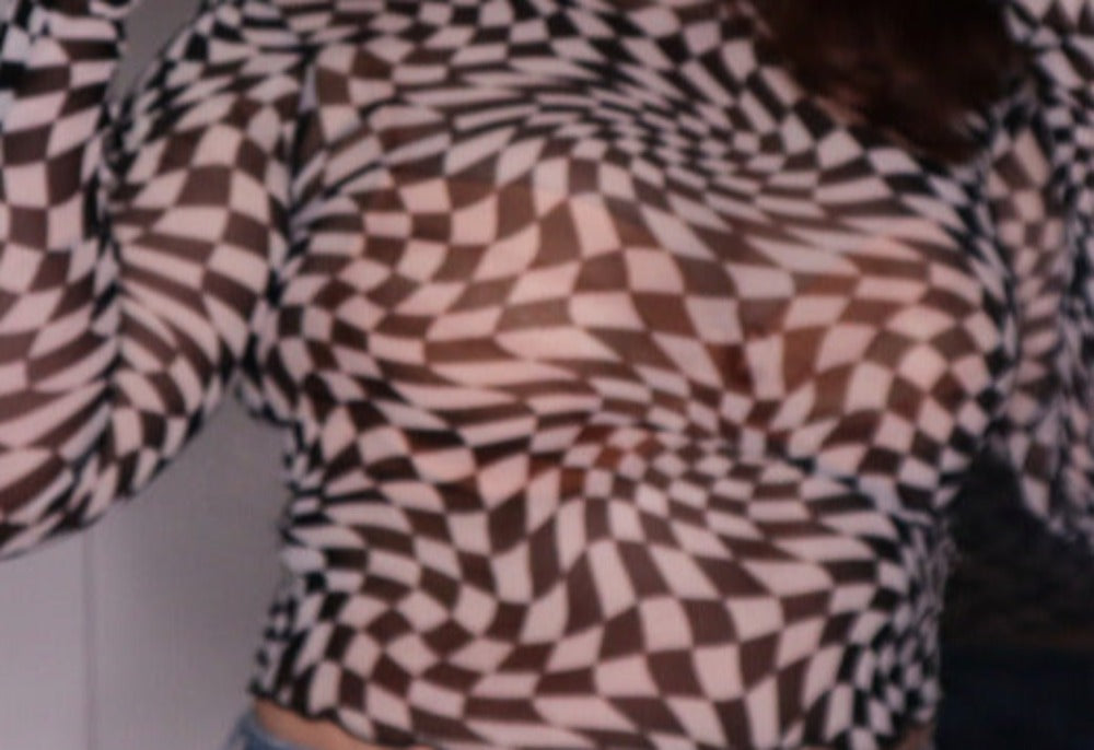 Checkered Mesh Top