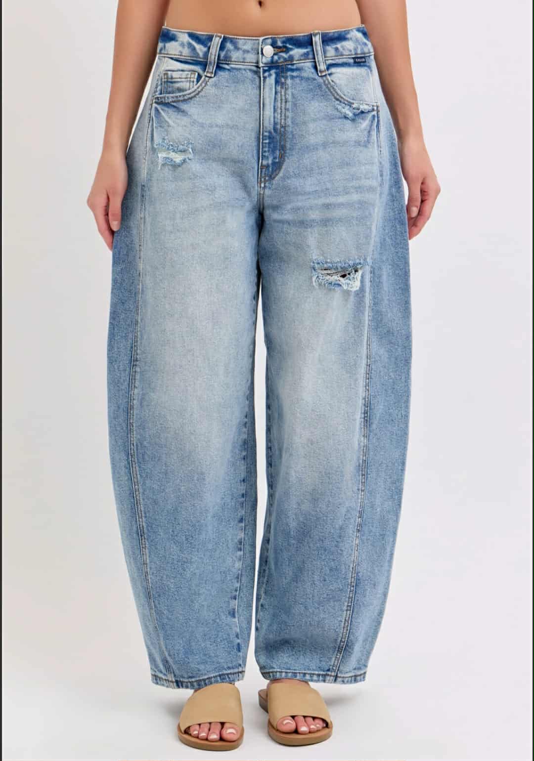 Cello Mid-Waisted Barrel Jeans