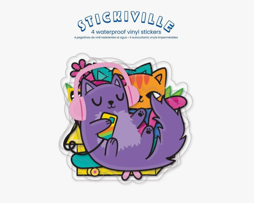 Silly Kitty Waterproof Stickers