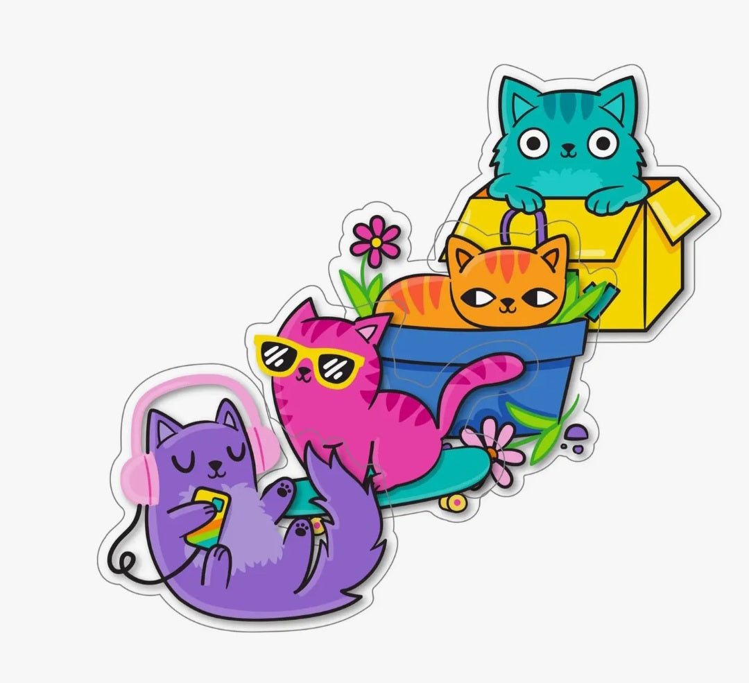 Silly Kitty Waterproof Stickers