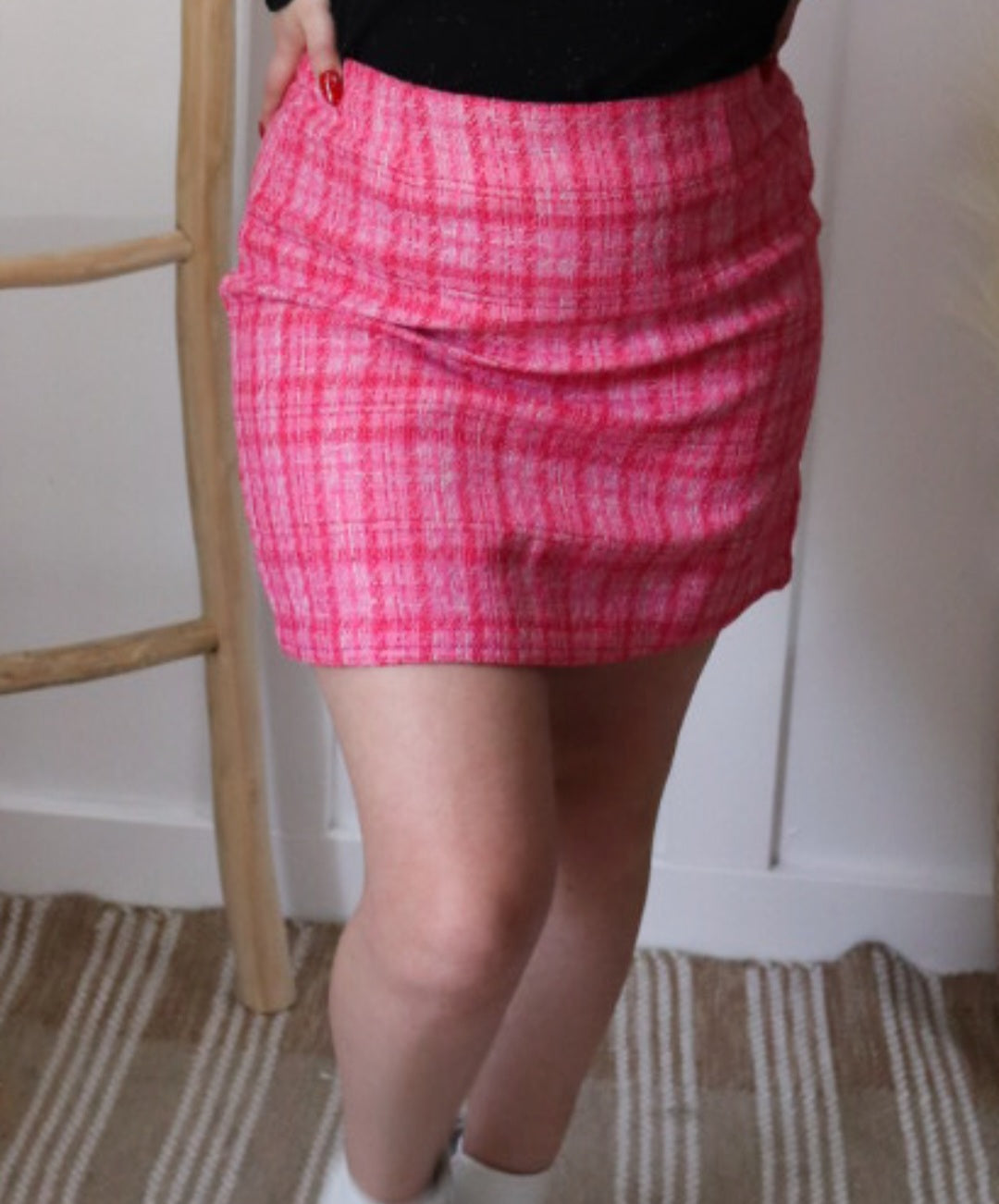Posh Pink Tweed Skirt
